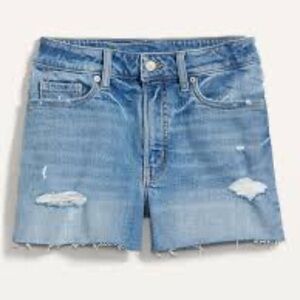 Old Navy Women’s High-Waisted OG Jean Shorts 3-inch inseam ripped medium wash 12